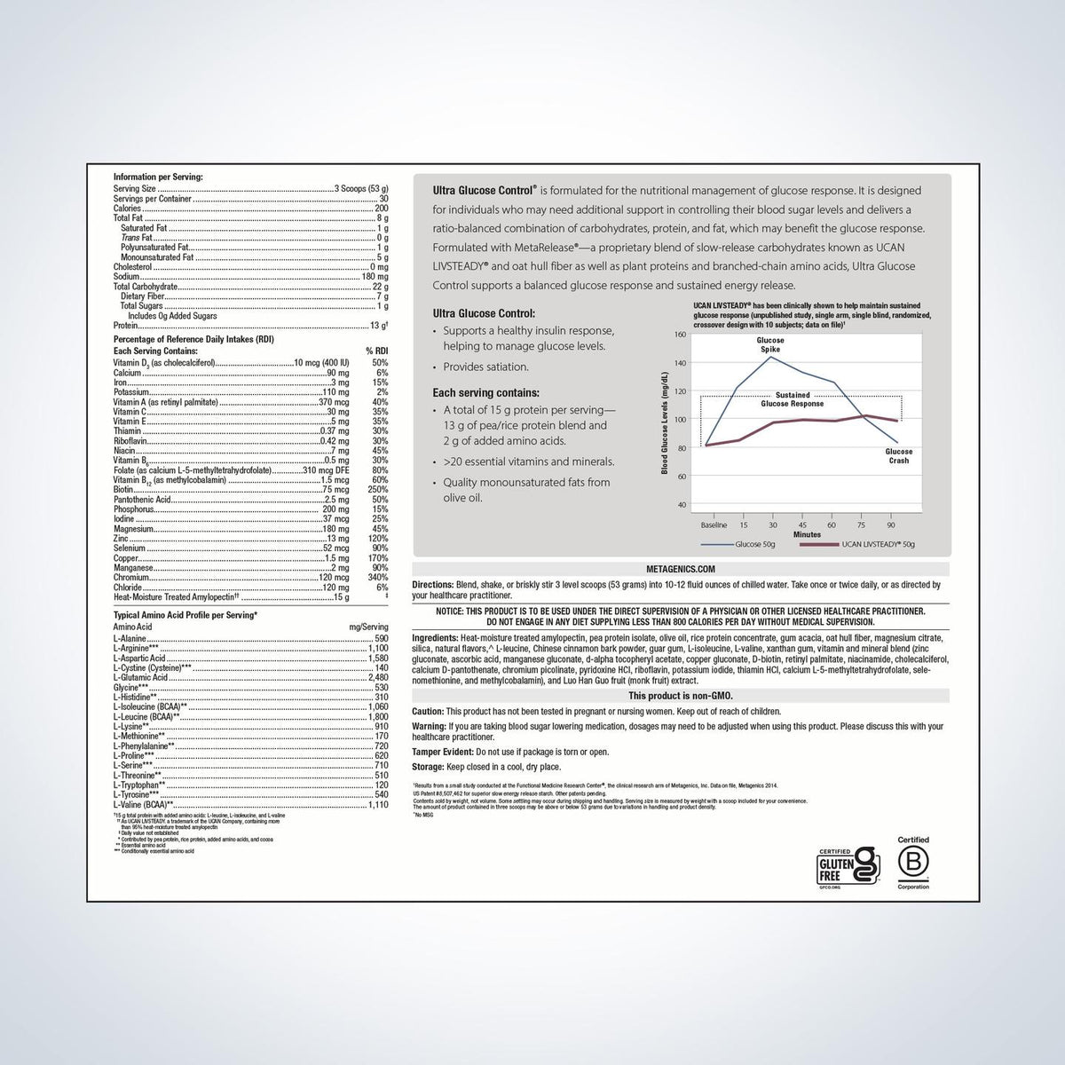 Ultra Glucose Control Vanilla 3lb Bag